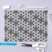 Papier Mousseline Motif d'Asanoha de Japonais - blanc et noir (Artisanat)