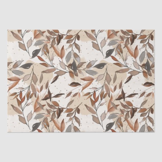 Papier Mousseline Motif d'automne Soft Boho (Recto)