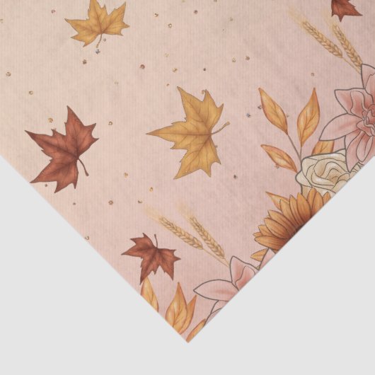 Papier Mousseline Motif d'automne Soft Boho (Détail)