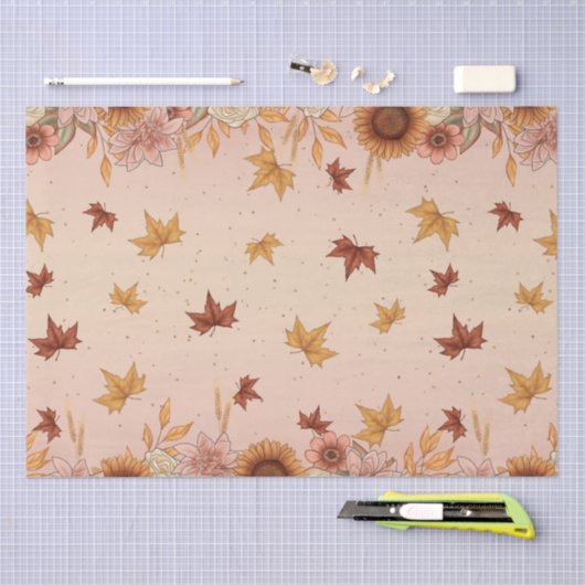 Papier Mousseline Motif d'automne Soft Boho (Artisanat)