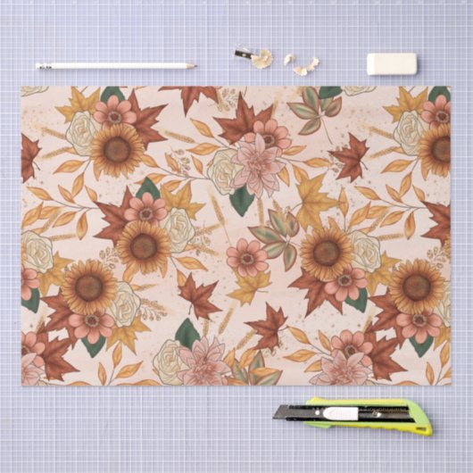 Papier Mousseline Motif d'automne Soft Boho (Artisanat)