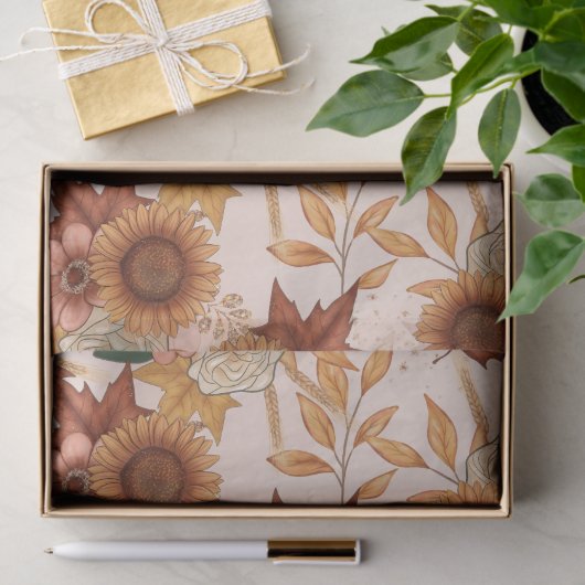Papier Mousseline Motif d'automne Soft Boho (Cadeau)