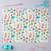 Papier Mousseline Motif d'aventure Camping en blanc (Artisanat)