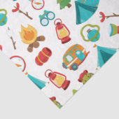 Papier Mousseline Motif d'aventure Camping en blanc (Détail)