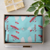 Papier Mousseline Motif d'avion en bleu (Cadeau)