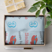 Papier Mousseline Motif d'avion rouge et bleu Anniversaire Nom et âg (Cadeau)