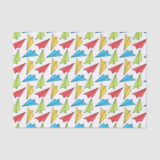 Papier Mousseline Motif d'avions en papier coloré (Recto)