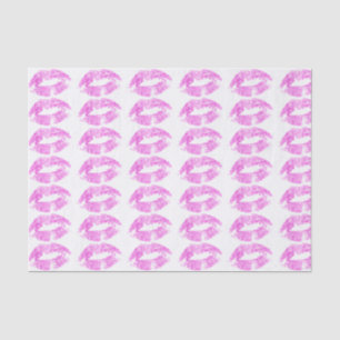 Papier Mousseline Motif de baiser des lèvres roses chaudes