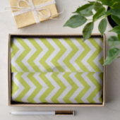 Papier Mousseline Motif de bande vert Chevron (Cadeau)