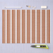 Papier Mousseline Motif de bandes verticales Brown blanches (Artisanat)