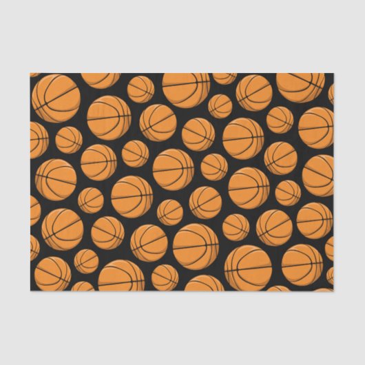 Papier Mousseline Motif de basket-balls (Recto)