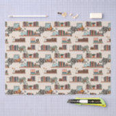 Papier Mousseline Motif de bibliothèque (Artisanat)