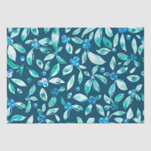 Papier Mousseline Motif de bleuet aquarelle