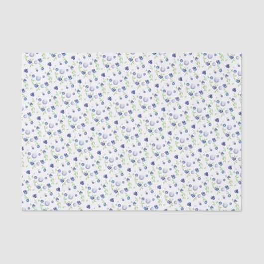 Papier Mousseline Motif de bleuet d'aquarelle (Recto)