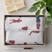 Papier Mousseline Motif de boîte rouge et bleu (Cadeau)