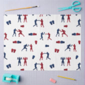 Papier Mousseline Motif de boîte rouge et bleu (Artisanat)