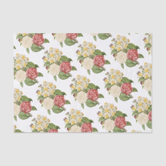 Papier Mousseline Motif de bouquet de fleurs (Recto)