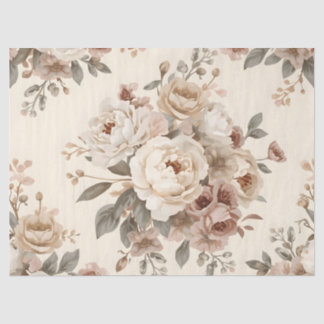 Papier Mousseline Motif de bouquet floral vintage romantique