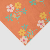 Papier Mousseline Motif de bouquet Retro Orange Boho (Détail)