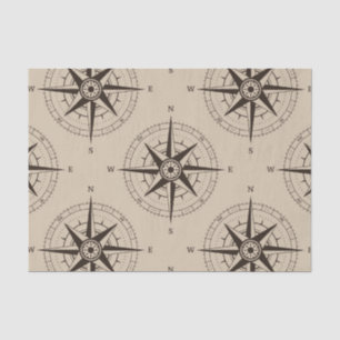 Papier Mousseline Motif de boussole de navigation