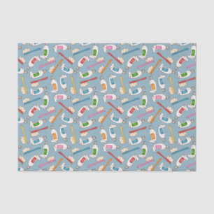 Papier Mousseline Motif de brosse à dents et de pâte dentifrice