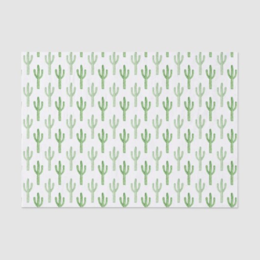 Papier Mousseline Motif de cactus d'aquarelle (Recto)