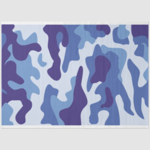 Papier Mousseline Motif de camouflage bleu