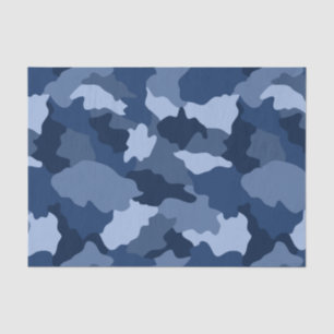 Papier Mousseline Motif de camouflage bleu