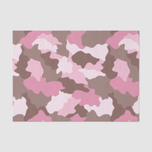 Papier Mousseline Motif de Camouflage de fillette rose