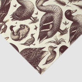 Papier Mousseline Motif de canard vintage et d'oie (Détail)