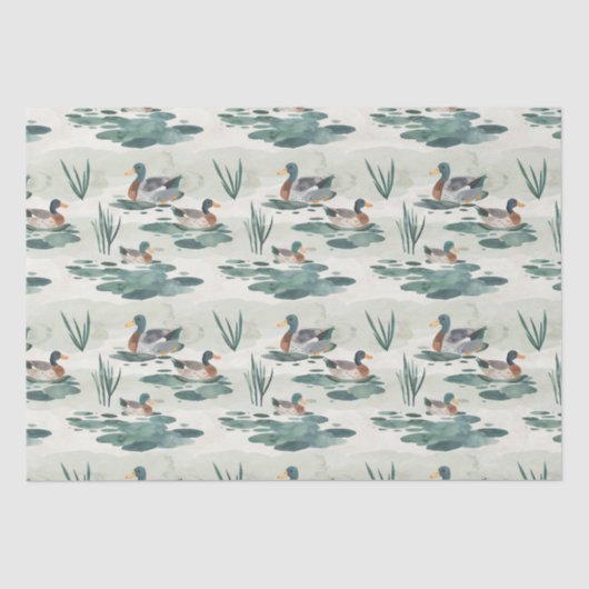 Papier Mousseline Motif de canards mignons (Recto)