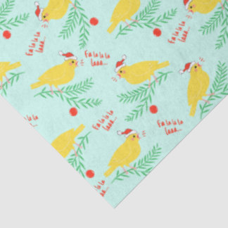 Papier Mousseline Motif de canari chantant Noël