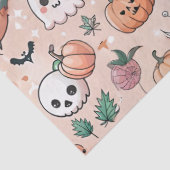 Papier Mousseline Motif de caniche d'Halloween avec Fantômes et Citr (Détail)