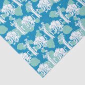 Papier Mousseline Motif de caractères bleu Weasel & Baboon (Détail)