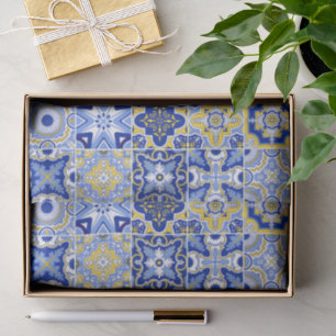 Papier Mousseline Motif de carreaux portugais