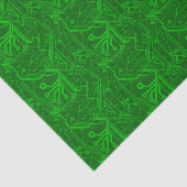 Papier Mousseline Motif de carte électronique de vert (Détail)