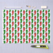 Papier Mousseline Motif De Cartoon Rouge Et Vert Pepper Divas (Artisanat)