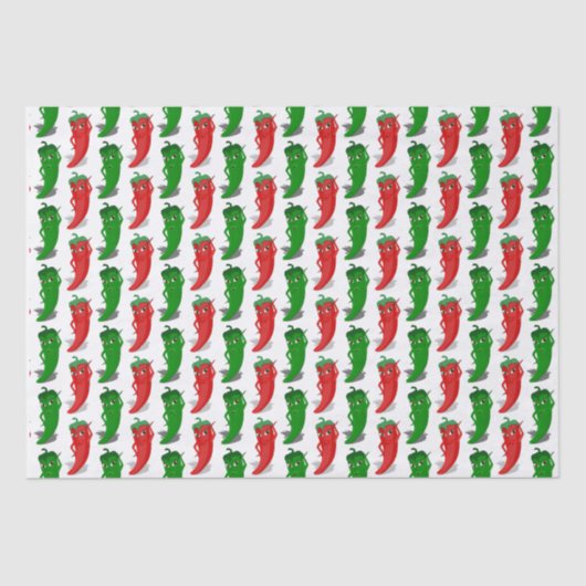 Papier Mousseline Motif De Cartoon Rouge Et Vert Pepper Divas (Recto)