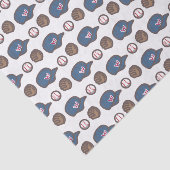 Papier Mousseline Motif de casquette de baseball, de gant et de (Détail)