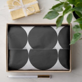 Papier Mousseline Motif de cercle géométrique noir blanc rétro (Cadeau)