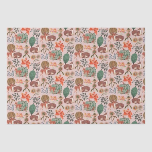 Papier Mousseline Motif de cerfs de bois (Recto)