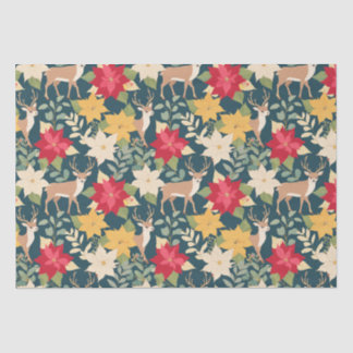 Papier Mousseline Motif de cerfs de Noël