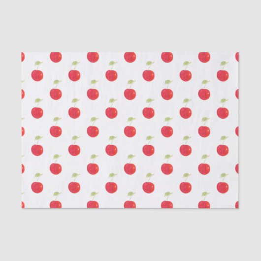 Papier Mousseline Motif de cerise aquarelle (Recto)