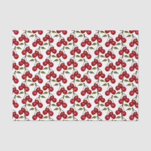 Papier Mousseline motif de cerise carrelé mignon 