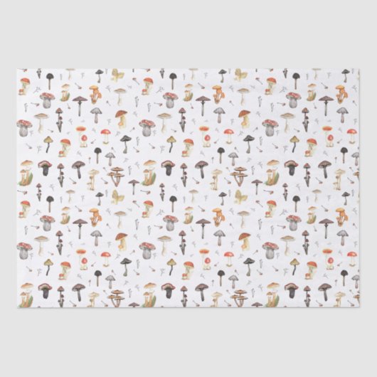 Papier Mousseline Motif de champignons (Recto)