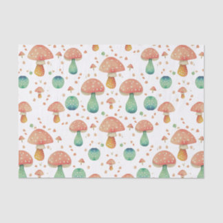 Papier Mousseline Motif de champignons mignons