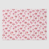 Papier Mousseline Motif de champignons roses (Recto)
