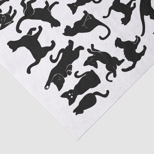 Papier Mousseline Motif de chat noir (Détail)
