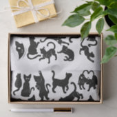 Papier Mousseline Motif de chat noir (Cadeau)