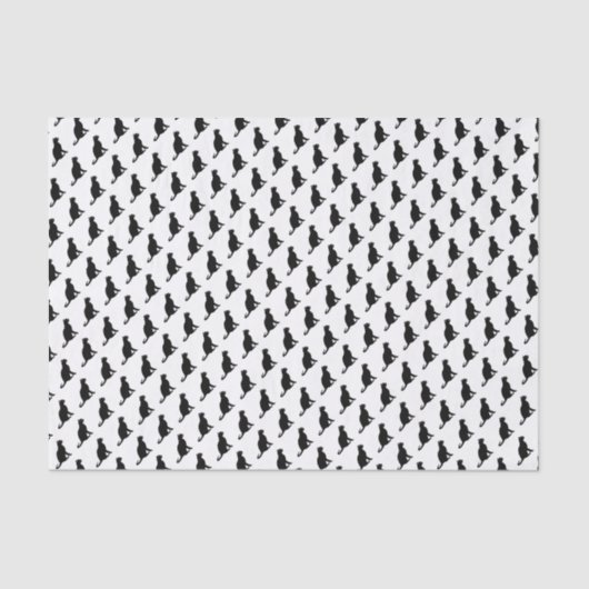 Papier Mousseline Motif de chat noir (Recto)